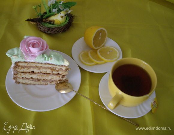 Украсить торт меренгой.
Приятного чаепития!!!!!
