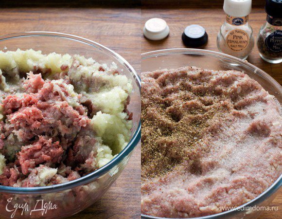 Готовим сами или покупаем мясной фарш. Можно свино-говяжий, можно курино-говяжий, это зависит от ваших предпочтений. В фарш добавляем соль, яйцо, пропущенный через чесночницу чеснок, мелко порезанный лук (или пропущенный вместе с фаршем на мясорубке), мелко порубленую зелень (по желанию), отварный рис. Солим, перчим, тщательно перемешиваем и оставляем готовый фарш в холодильнике, хотя бы минут на 15.