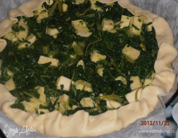 загнуть края и в духовку при 200° C на 35 - 40 мин