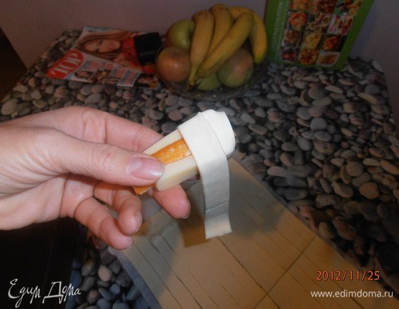 и обматываем тестом