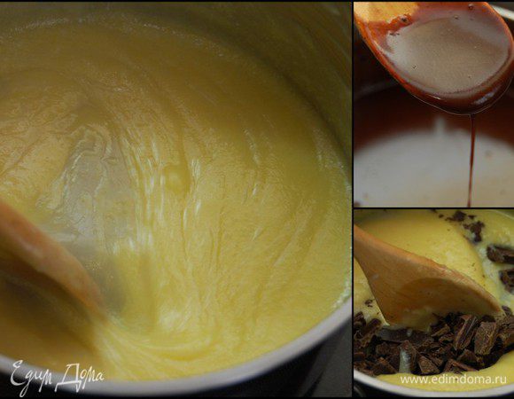 Для приготовления шоколадного бисквита растопить в сотейнике сливочное масло (на медленном огне), добавить сахар, измельченный шоколад, влить молоко. При постоянном помешивании ждем, когда шоколад полностью раствориться.  Как следует прогреть смесь, но не доводить до кипения. Снять с огня. Остудить.