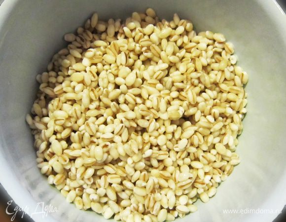 Перловую крупу промойте несколько раз, меняя воду. После промывания крупу заложите в кипящую воду, варите до полуготовности, отвар слейте, а крупу промойте для удаления слизи.