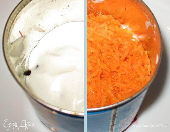 На чернослив слой сметаны. Далее мелко порубленные орехи. Сверху слой моркови. В морковь можно по желанию добавить растительное масло.