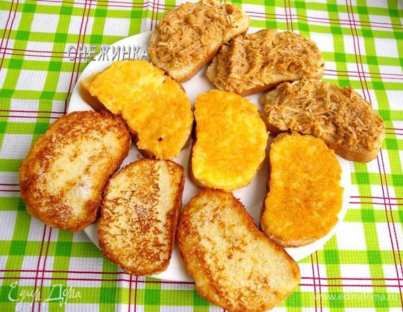 Готовые гренки укладываем на блюдо. Приятного аппетита!