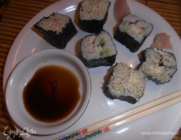 А эти суши они делали раньше,с крабовыми палочками...Хорошо,что для меня фото сделали!