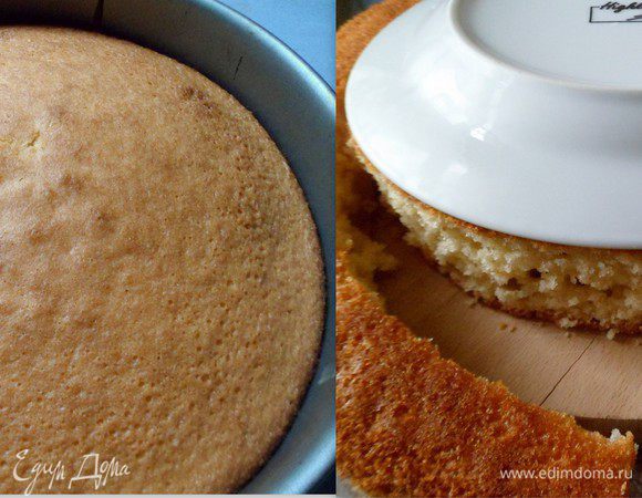 .Бисквит я делала на газированной воде,только без какао.http://www.edimdoma.ru/retsepty/49571-keksy-printsessa-na-goroshine

испекшийся бисквит остужаем и обрезаем края