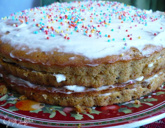 Коржи достаточно хорошо поднимаются, поэтому каждый корж можно еще разрезать на половинки…Итого-4 коржа.
Крем: взбить миксером, творожный сыр, сахарную пудру, масло и ликер.
Промазать каждый слой и отправить в холодильник.
