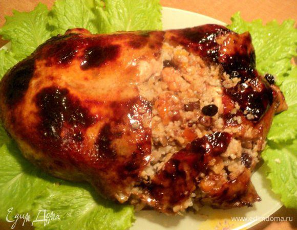 Перед подачей порезать курицу на кусочки. Приятного аппетита!