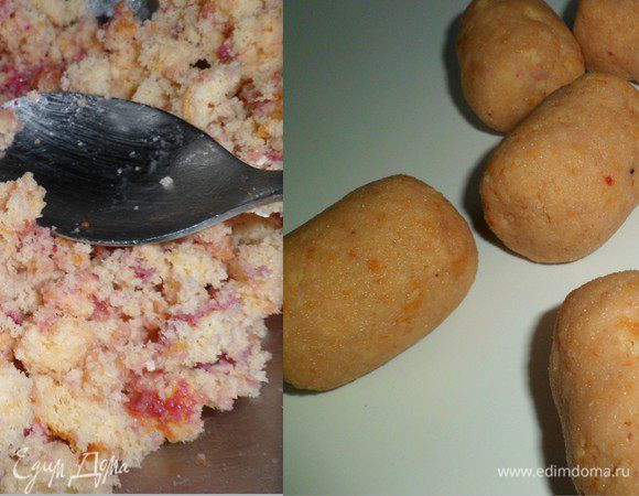  из обрезков я сделала пироженки  . собрав остатки кремов и добавила немного сметаны