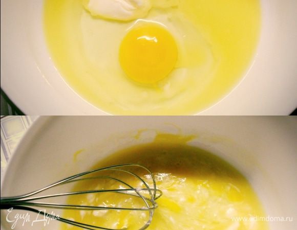ТЕСТО
Растопленный маргарин размешиваем с яйцом