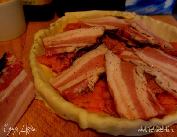 разложить слоями
батат, укроп, сало и  снова  батат