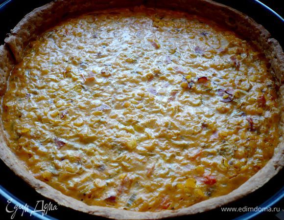 Наш тарт готов! Кокосовую стружку обжариваем до золотистого  цвета на сковороде без масла и посыпаем ей наш тарт. Приятного Вам аппетита!!!