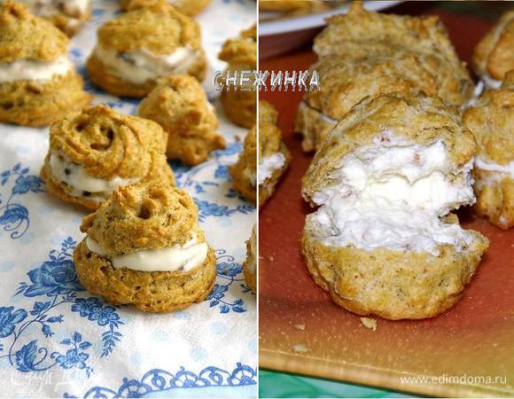 Заполняем эклеры кремом. Они готовы!