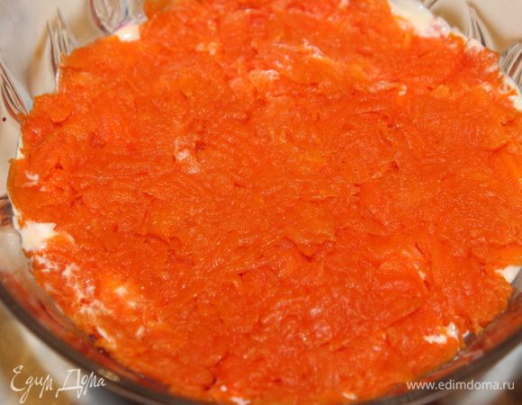 слой 2 - тертая морковь