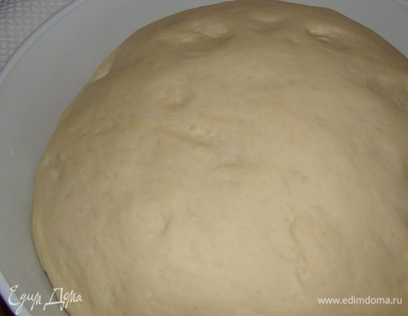 Добавить масло, и, подливая воду, начать замешивать тесто. У меня ушло где-то 300 мл воды. Оставить в теплом месте, минут на 30, подниматься. Обмять и дать еще раз тесту вырасти (происходит это очень быстро)!