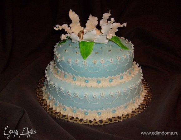 Для крема - яйца растереть с сахаром, добавить муку, перемешать, потихоньку добавляя молоко, чтоб не было комочков, поставить смесь на огонь и варить постоянно помешивая до загустения, после накрыть пищевой плёнкой, прижимая её к самому крему (чтоб не образовывалась корочка), полностью остудить. Пачку мягкого масла взбить миксером добавляя по 1-2 ложки холодного крема, получается пышный, воздушный крем.
Перемазываем коржи кремом, собираем и украшаем торт.