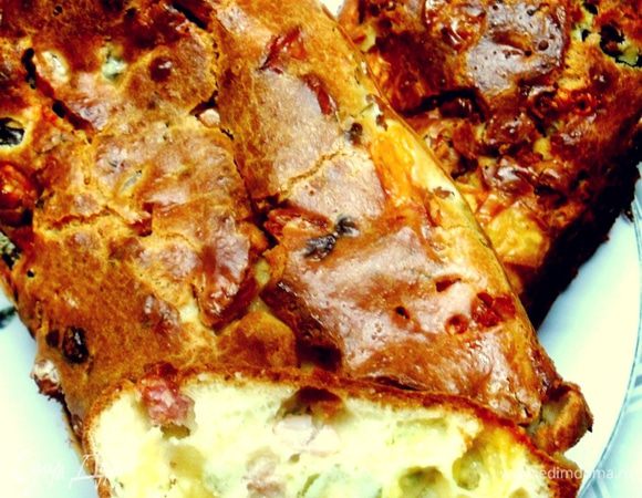 Выливаем в форму и ставим в духовку на 30-40 минут при температуре 180 градусов.
Приятнного аппетита!