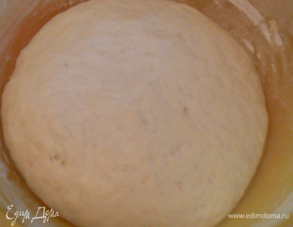 опара хорошо должна подняться(прошу прощение.фото не удалось)
Добавить ее к тесту