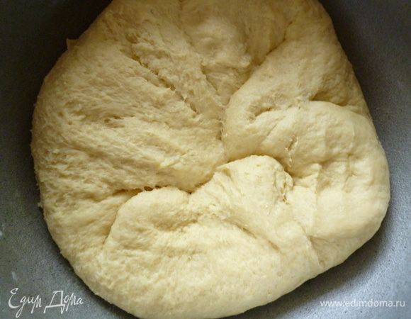 <font style="vertical-align: inherit;"><font style="vertical-align: inherit;">Добавить растопленное масло и оставшуюся муку, хорошо вымесить тесто.</font><font style="vertical-align: inherit;"> </font><font style="vertical-align: inherit;">Накрываем посуду с тестом пленкой, укутываем полотенцем и оставляем для подъема на 1,5 часа. </font><font style="vertical-align: inherit;">Затем тесто обмять.</font></font>