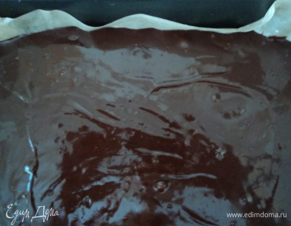 Смазываем форму маслом или застилаем бумагой, выкладываем тесто, разравниваем его и отправляем в разогретую до 180 градусов духовку минут на 15-20.