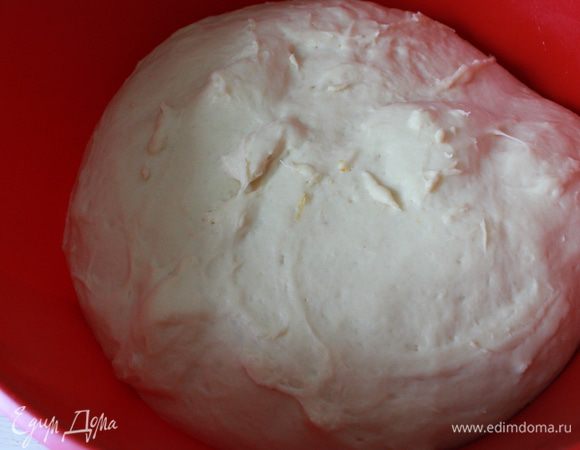 Поставить опару и оставить ее на 50 - 60 минут. За это время она отлично подрастет.
Воды в опару нужно брать больше или меньше, в рецепте 175 г, но я брала чуть больше 200, чтобы хлеб не лопался при выпечке.
Масло+жир , взбить с сахаром до однородной консистенции,  вмешать соль и желтки. 
Оставила 0,5 желтка,для смазки хлеба перед постановкой в печь. Добавьте получившуюся массу в опару,  перемешайте как можно более тщательно.
Добавьте муку и быстро (хватит и нескольких минут) замесите пластичное, абсолютно нелипкое, мягкое и податливое тесто.