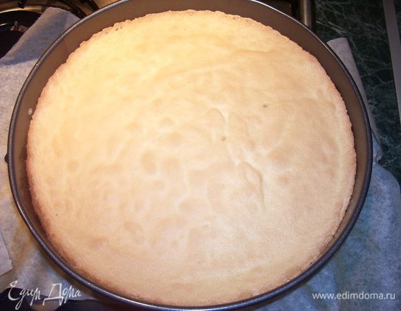 Форму (28d) застелить пергаментной бумагой, вылить тесто. Выпекать при 200 гр. 25-30 минут.