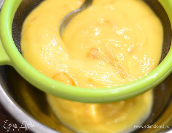 Готовый крем процедите через сито.