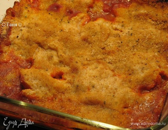 Запекать при 200 Ц 20-25 минут, до золотистой корочки.( Я запекала 30 минут и 5 минут под грилем ).