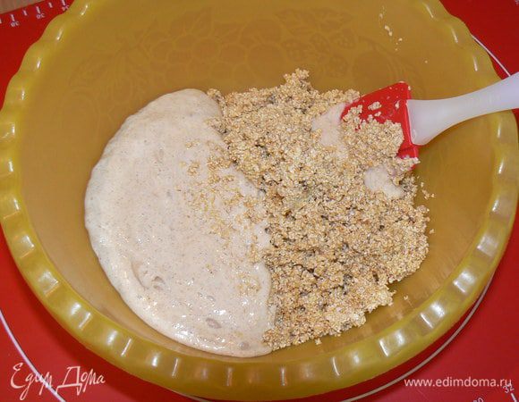 На следующее утро смешать крупу, закваску,