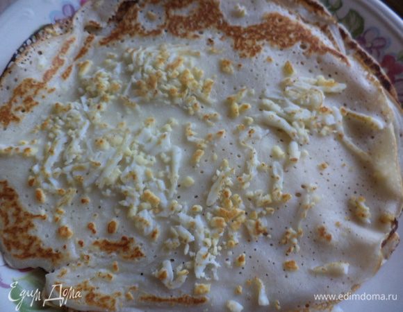 готовый блинчик с яичным припеком