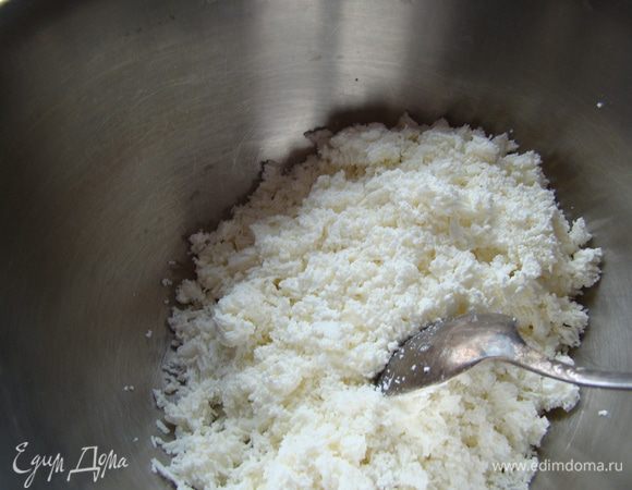 Для крема: творог протереть