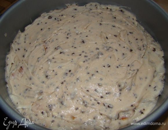 Форма 22 см - застелить пергаментом дно, смазать маслом. Выпекать 65 мин при 160"С