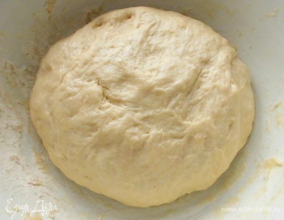 Вот так выглядит тесто через 1 час.