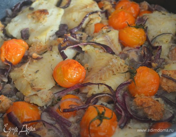 выпекать при 220 гр. 20 минут! Получилось ну очень вкусно и гармонично! и я очень рекомендую подать свежий хлеб, чтобы можно было его макать в до безобразие вкусные соки от рыбы) 