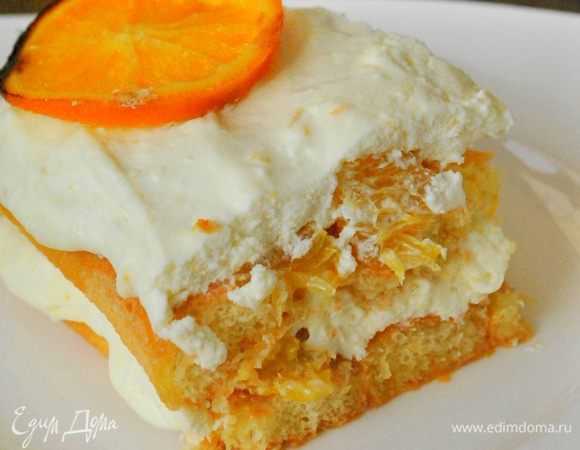 Готовый десерт поставить в холодильник на несколько часов (я ставила на ночь). Украсить по желанию, у меня запеченные под грилем апельсины.
Смачного!