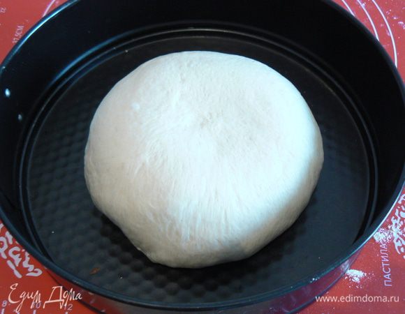 Из выброжженого теста сформируйте круглый хлеб,положите швом вниз,накройте пластиковым пакетом  и отправьте на расстойку на 35-45 мин. до увеличения размера в два раза