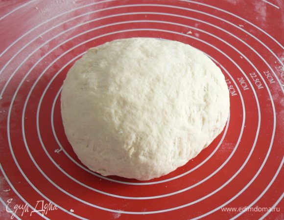 замесить гладкое тесто, сформовать его в шар,  переложить в миску и убрать в теплое место на 1 час.