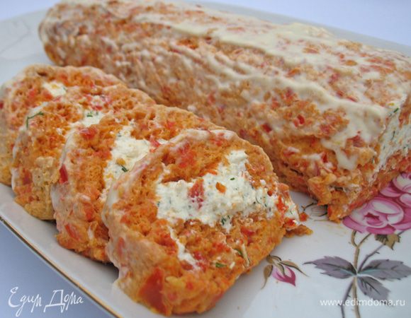 Перед подачей можно смазать майонезом и нарезаем на кружочки. Приятного аппетита!