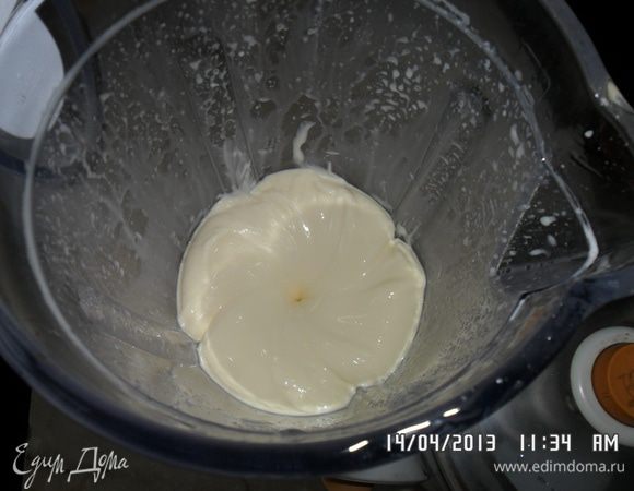 как только масса загустеет майонез ГОТОВ.