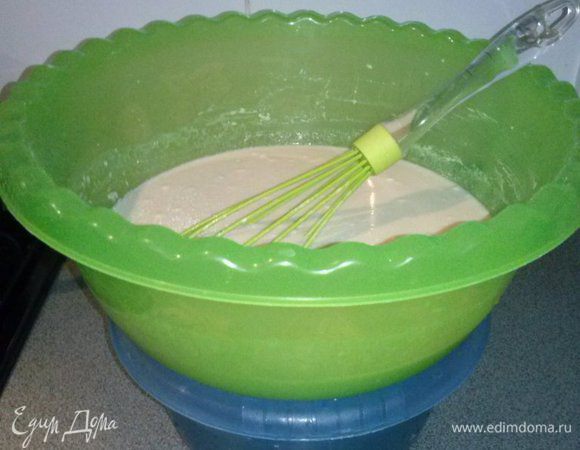 Поставить нашу миску с данной смесью на теплую баню