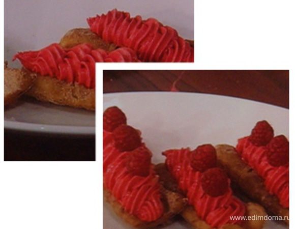 украсить малиной. Подавать можно с ванильным соусом.