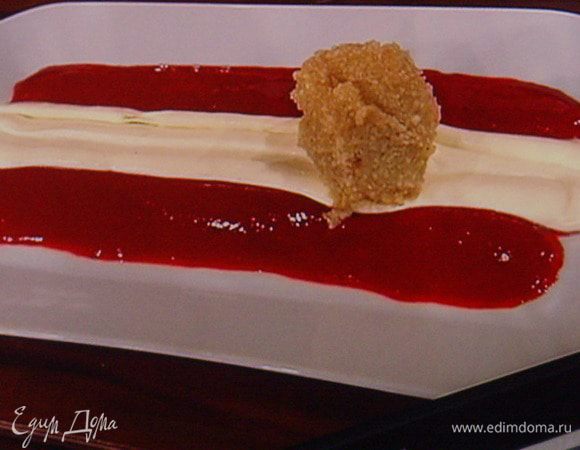  и поочерёдно проделать на тарелке полосы (белый, красный... как цвета австрийского флага). Можно придумать и синюю массу и тогда получится триколор, выйдет  на 100%  в русском духе. Приятного аппетита !!