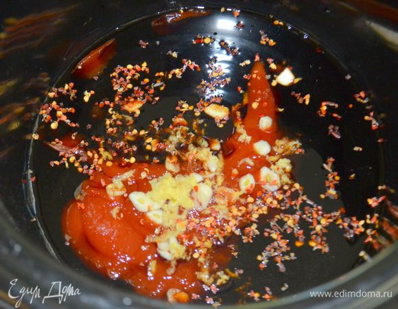 Смешаем 9 первых ингридиентов в слоукукоре или в емкости что будете готовить.