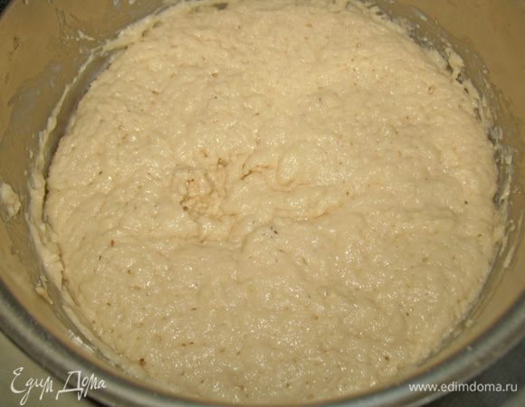  Наша опара с заварным тестом должна увеличиться вдвое. 