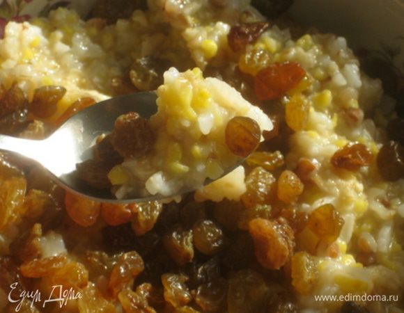 Все каши смешать, промыть и варить до готовности, можно на молоке, можно на воде. 