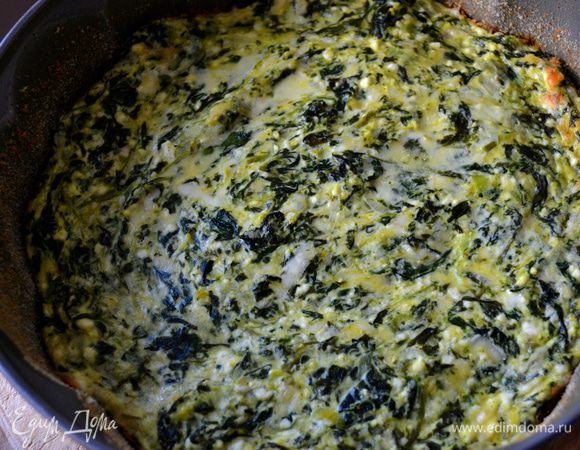 ... (я использовала форму чуть большего диаметра, от предусмотренного в рецепте-оригинале - 27 см - поэтому у меня фриттата получилась чуть ниже, чем ожидалось...)