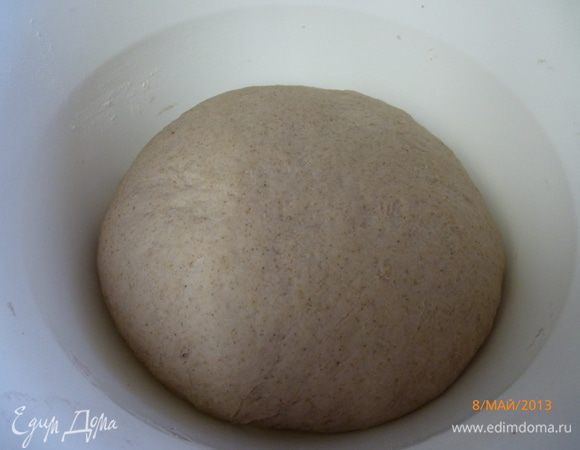 Через 1.5 часа тесто хорошо поднялось. 