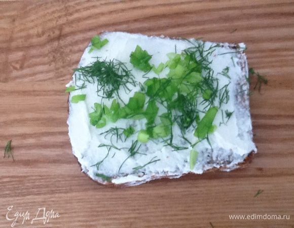 Хлеб из холодильника (не погревать!) намазать сметаной или соусом Ремулад. Ремулад классический можно использовать  готовый, но приятнее - домашний. Мне больше нравится просто наша сметанка с перцем, зеленью, можно добавить горчицу и каперсы. только не превращайте ремулад в тар-тар. Редиску тонко по углам.