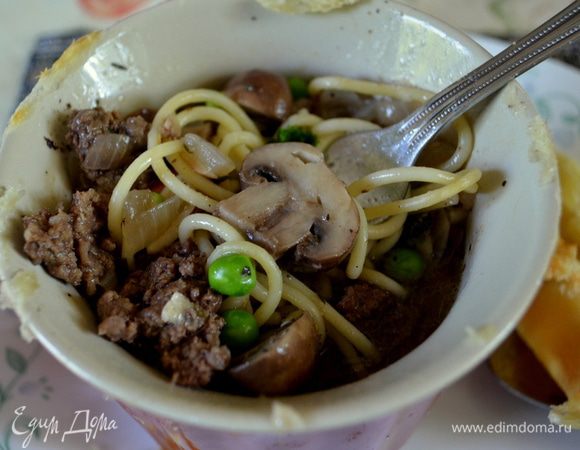Подаем с гарниром облегченным. У меня спагетти. Приятного аппетита.