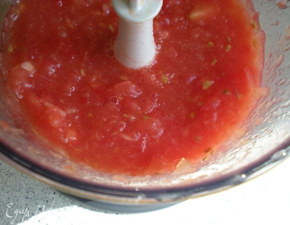 Мякоть измельчить в блендере. 